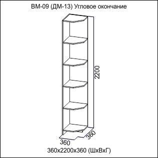 Угловое окончание с полками вега